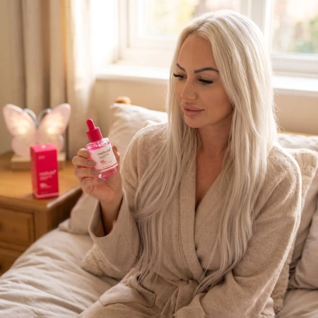 Aplikacja Medicube TXA Niacinamide 15 Serum za pomocą pipety – koreańskie serum z 15% kompleksu TXA i niacynamidu wspomagające redukcję przebarwień.